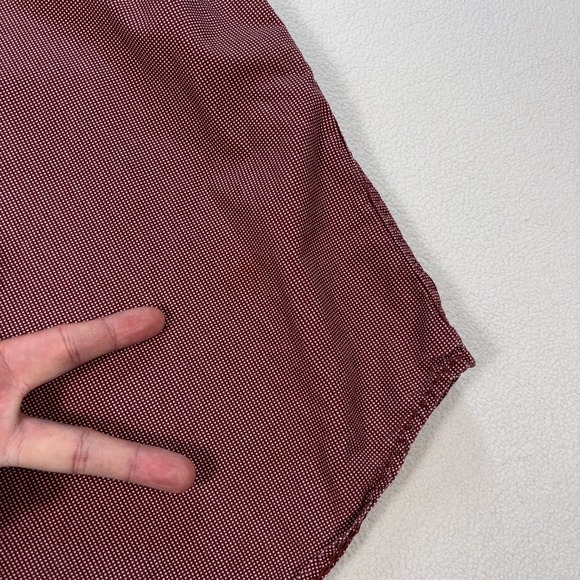 Prana Borla Shirt Men's XL Red Micro Dot Cotton Pocket Button Up Outdoor *Stain* - Picture 13 of 16